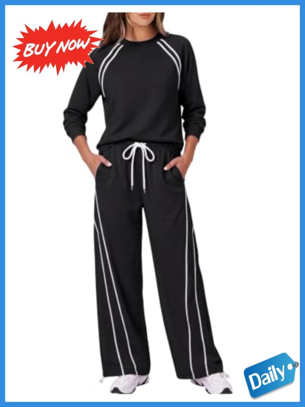 2 Piece Lounge Set Striped Wide Leg Pants Travel Outfit Sweatsuit
